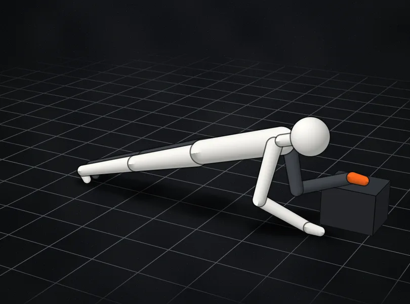 Level 8: One arm, hand on a box